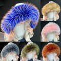 Lady Faux Raccoon Fur Scarf Winter Hood Fur Decor Shawl Multicolor Fake Fur Scarf Fashion Fashion Winter Coat Fur Collars