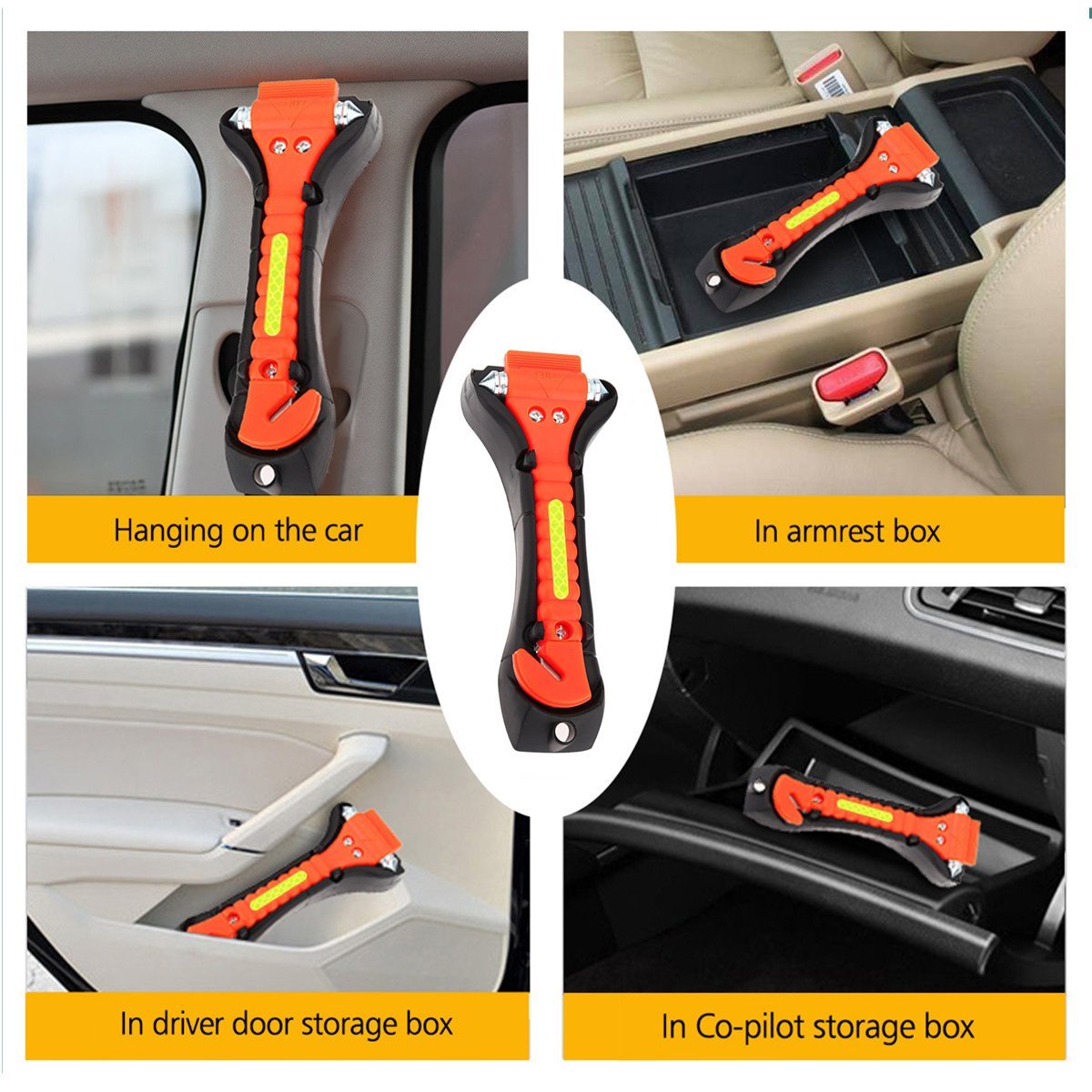 2 pieces of car safety hammer life-saving escape emergency hammer seat belt cutter window glass breaker car rescue red hammer