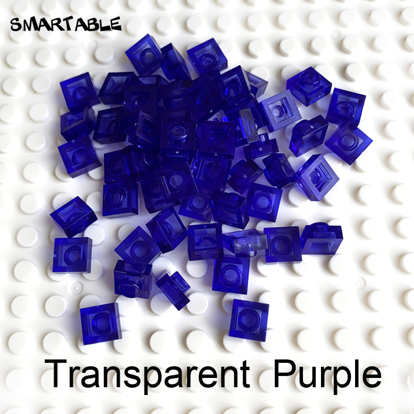 Smartable Plate 1x1 Transparent Building Block Part DIY Toy For Kids 8 Colors Creative Compatible Major Brands 3024 550pcs/lot