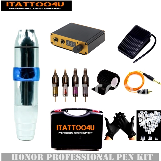 Professional Tattoo Kit Set Rotary Tattoo Machine Pen Power Ink Sets Needles Accessories
