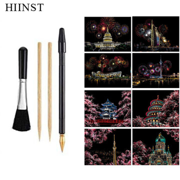 HIINST Drawing Toys Adult 8 Cards Scratch And Sketch Art Paper Scraping Painting Magic Pictures Paper Drawing Developing Toys