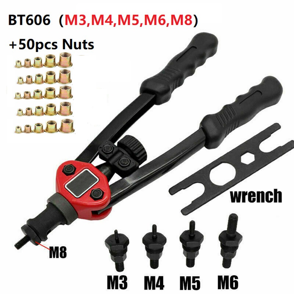 1 set M3, M4, M5, M6, M8, M10 Rivet Nut Tool Set Accessories Ergonomic handle design for sheet metal fabrication