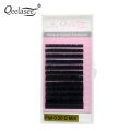 Qeelasee matte flat lashes split tips individual mink ellipse shaped natural light soft false ellipse eyelashes