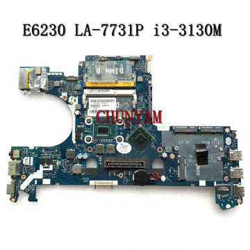 QAM00 LA-7731P I3-3130M FOR Dell Latitude E6230 Laptop Motherboard CN-0W7YTC W7YTC Mainboard 100% test