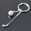 Beautiful Alloy Silver Golf Club Ball Key Ring For Bag Purse Pendant Decoration Golf Car Phone Key Chain Craft Gift Souvenir