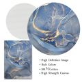 Blue Marble Texture Golden Border Wall Art Canvas Modern Abstract Posters And Prints Nordic Painting Pictures Home Decoration