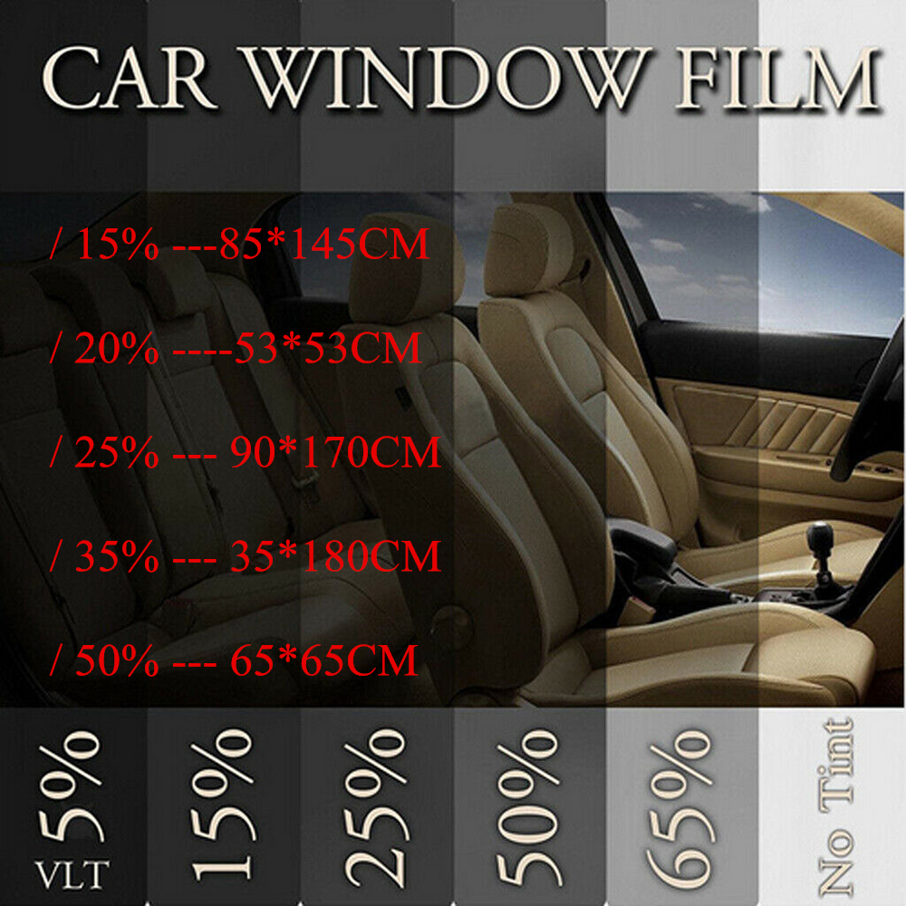 100*50cm VLT Black Auto Car Home Window Glass Building Tinting Film Roll Side Window Solar UV Protection Sticker Curtain 5 Size