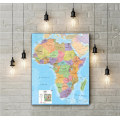 Africa Political Map Precise Detail And Vivid Color Lump Geography Learning Home Decor Canvas Wall Art Sticker Print Painting