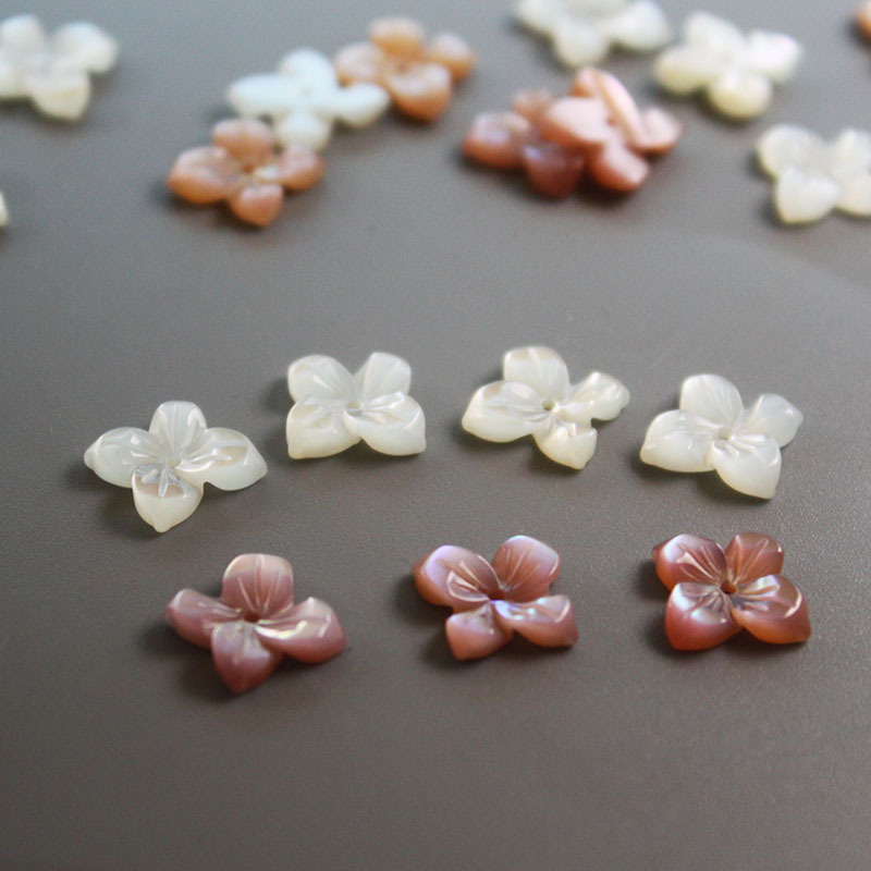 10Pcs/Lot Natural Shell Beads White Pink Pearl Shell Carved Flower Beads For Jewelry DIY Making Bracelet Necklace Accessories