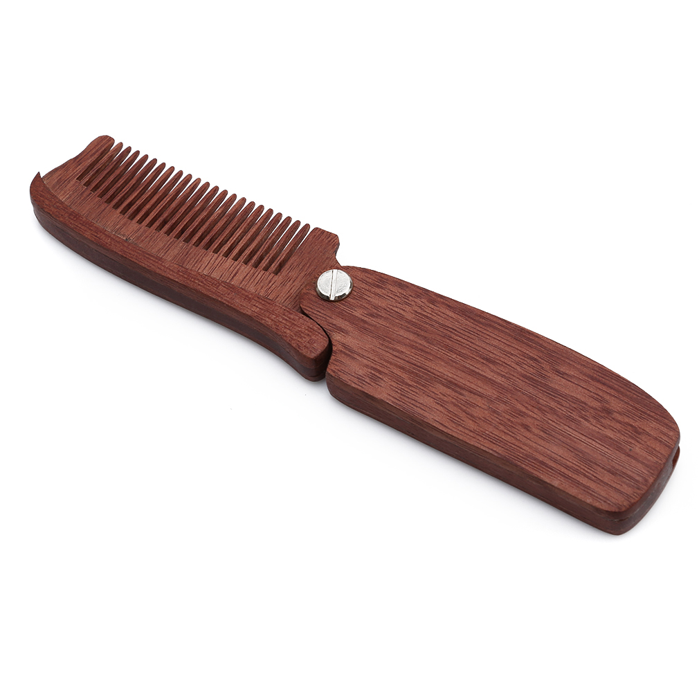 Natural Green wood Fold Comb Hair Comb For Men Beard Care Anti-static Wooden Comb Hair Care Tools Hair Brush 1pc