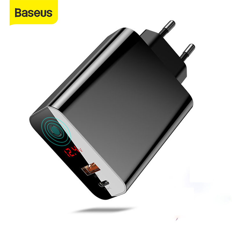 Baseus Quick Charger 45W Usb C Type-C Usb Charger 3.0 EU Adapter Fast Charger for Mobile Phone Charging Travel Wall Charger Plug