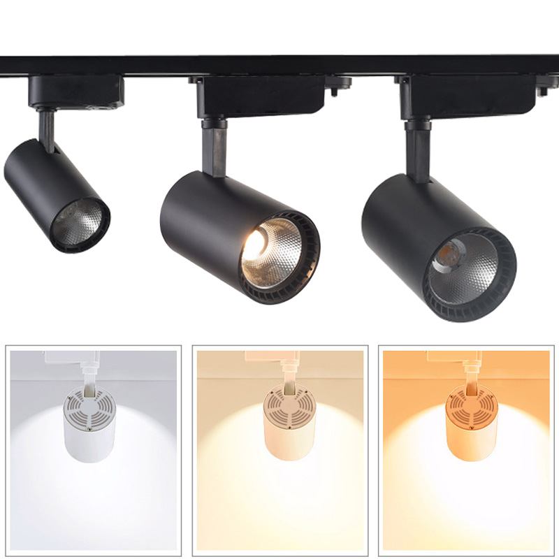 Dimmable 10W 15W 20W COB LED track light led rail lamp leds spotlights lighting fixture for shop store spot lighting AC110 220V