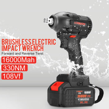 21V Brushless Electric Wrench Cordless Impact Power Wrench Rechargeable Lithium-Ion Battery 330Nm Torque 3400 rpm Hand Drill