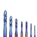 Hampton 1pc M2 M2.5 M3 M3.5 M4 M5 M6 Spiral Screw Tap Drill Bit HSS 6542 Metric Plug Tap Nano Blue Coated Machine Thread Tap