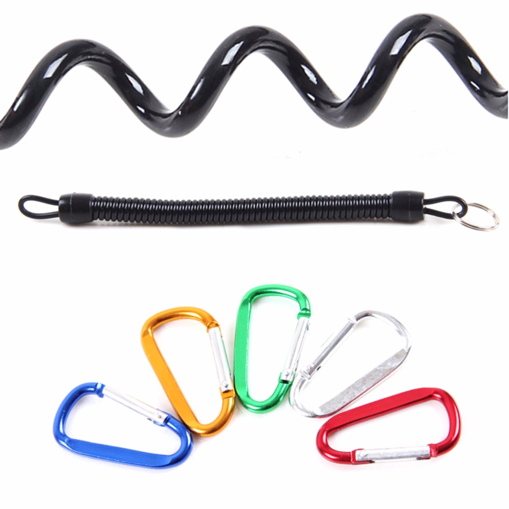 2Pcs Boating Kayak Fishing Secure Rope Fishing Rod Fish Pliers Lip Grips Tackle Tool Protect Lanyards Cord Rope with Carabiner
