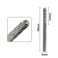 XCAN 10pcs 3mm Tungsten Carbide Rotary Burrs Set Accessories for Rotary Tools Milling Cutter Engraving Bits