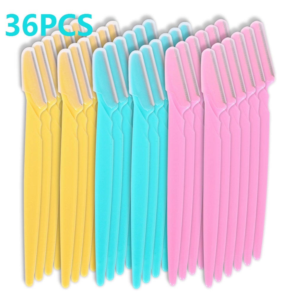 36pcs Portable Eyebrow Trimmer Hair Remover Set Eyebrow Scissors Facial Razor Eyebrow Remover Face Razor for Women