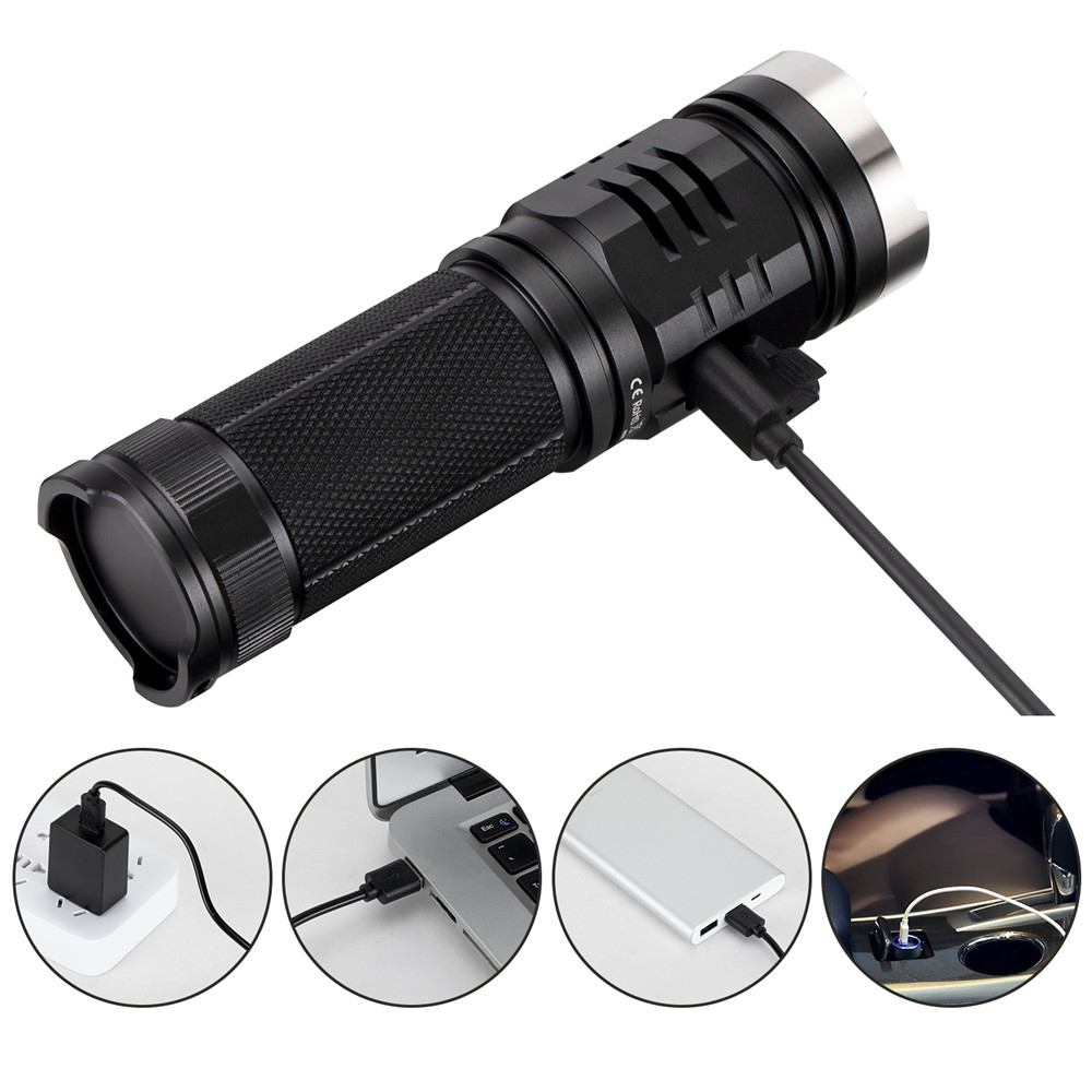 Sofirn SP33V3.0 3500lm Powerful LED Flashlight Type C USB Rechargeable Torch Light Cree XHP50.2 with Power Indicator