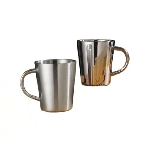 Stainless steel tea cup.