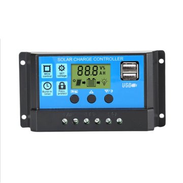 Solar Charger Controller 60A 50A 40A 30A 20A 10A 12V 24V Battery Charger LCD Dual USB Solar Panel Regulator for Max 50V