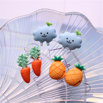 20Pcs Cute Cloud Carrot Pineapple Flat back Resin Cabochons Embellishments Decoration Craft DIY Hair Accessories Scrapbooking