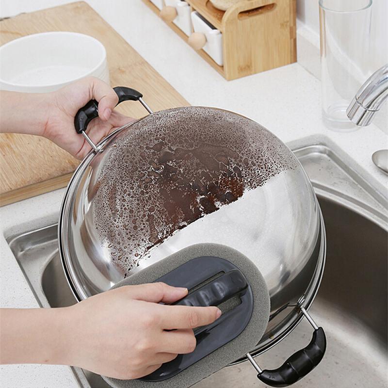 Black/Brown Alumina Emery Strong Magic Sponge Cleaning Brush Dish Bowl Washing Sponge Kitchen Pot Pan Window Glass Cleaner Tools