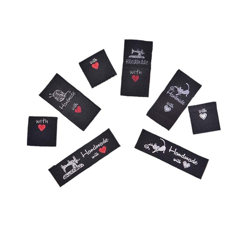 50Pcs/lot Washable Hand Made Woven Labels Cotton Garment Tags DIY Tags Clothing Shoes Bags Woven Labels Wholesale