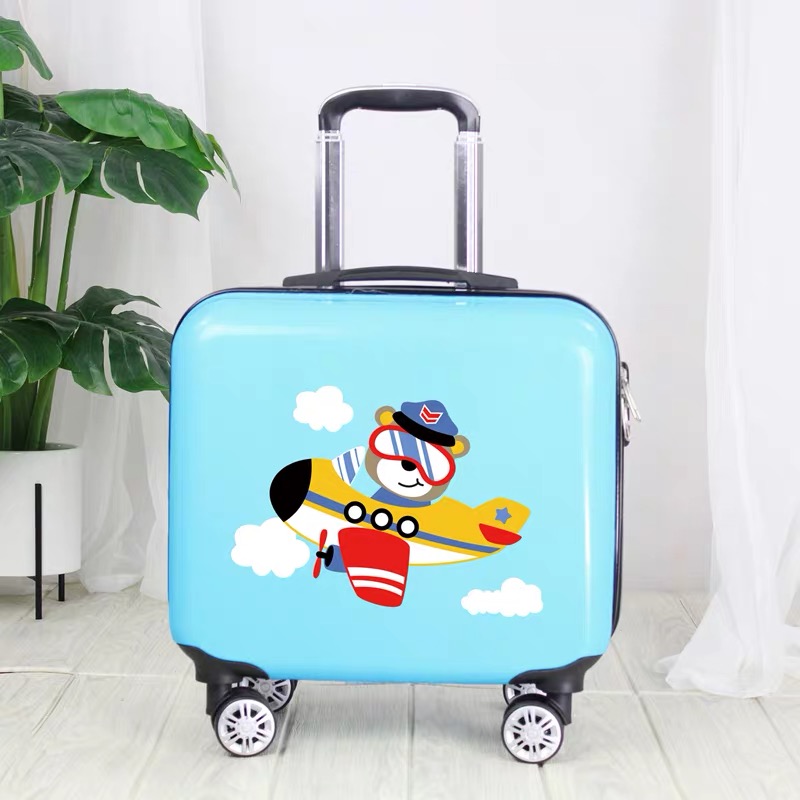 18'' kids suitcase travel luggage set Trolley luggage bag with 14 inch backpack suitcase on wheels Cartoon cabin carry on bag