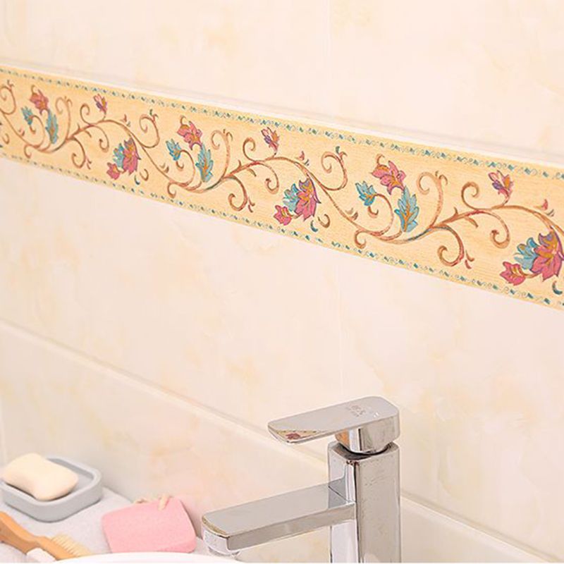 1Roll PVC Self-adhesive Border Stickers Kitchen Bathroom Waterproof Waistline Paster for Home Room Decoration Supplies