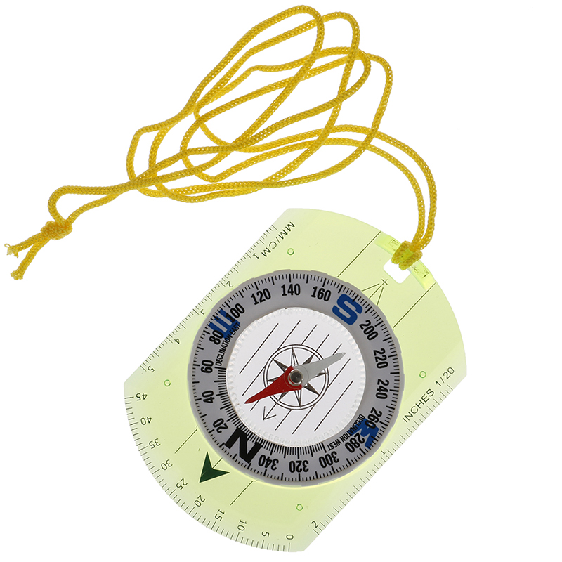 1 Piece Outdoor Camping Directional Cross-country Race Hiking Special Compass Baseplate Ruler Map Scale Compass Night Bussola