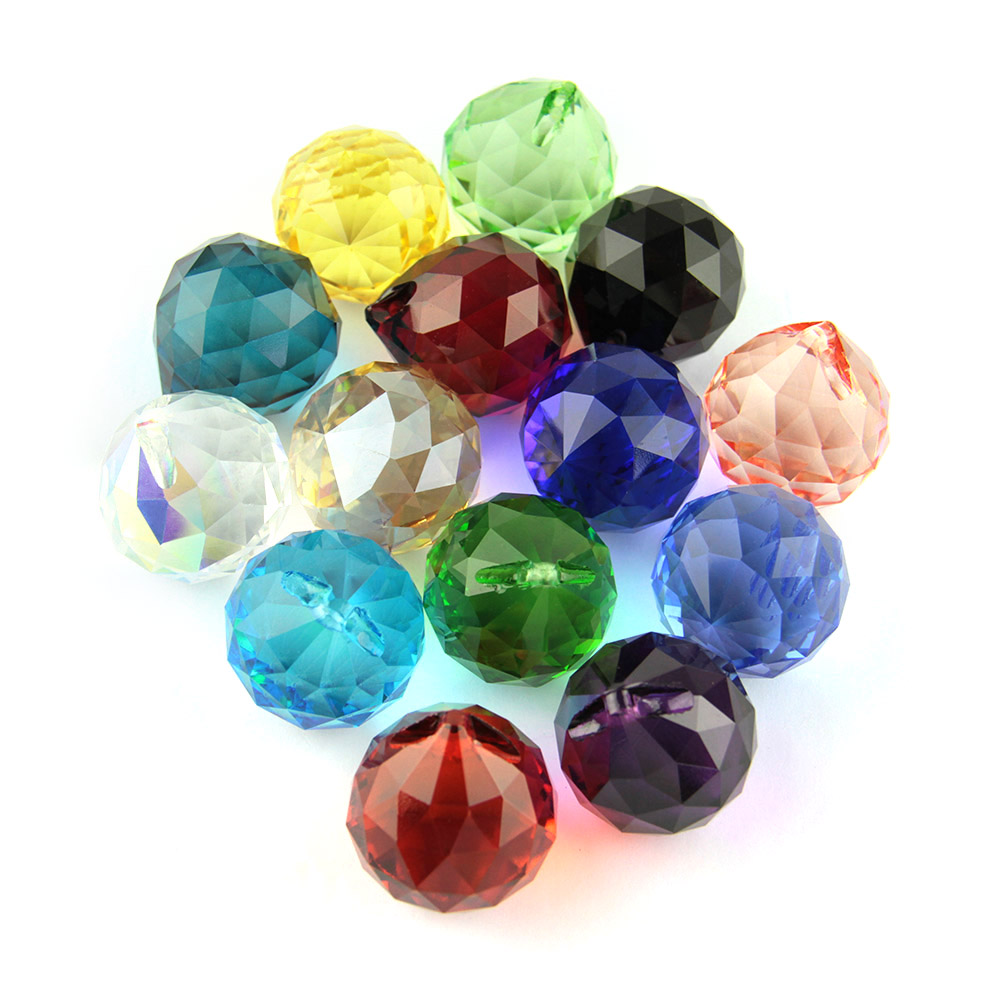8pcs/lot 40MM MIXED COLOR Crystal prism drop Crystal hanging ball for home&wedding decoration free shipping
