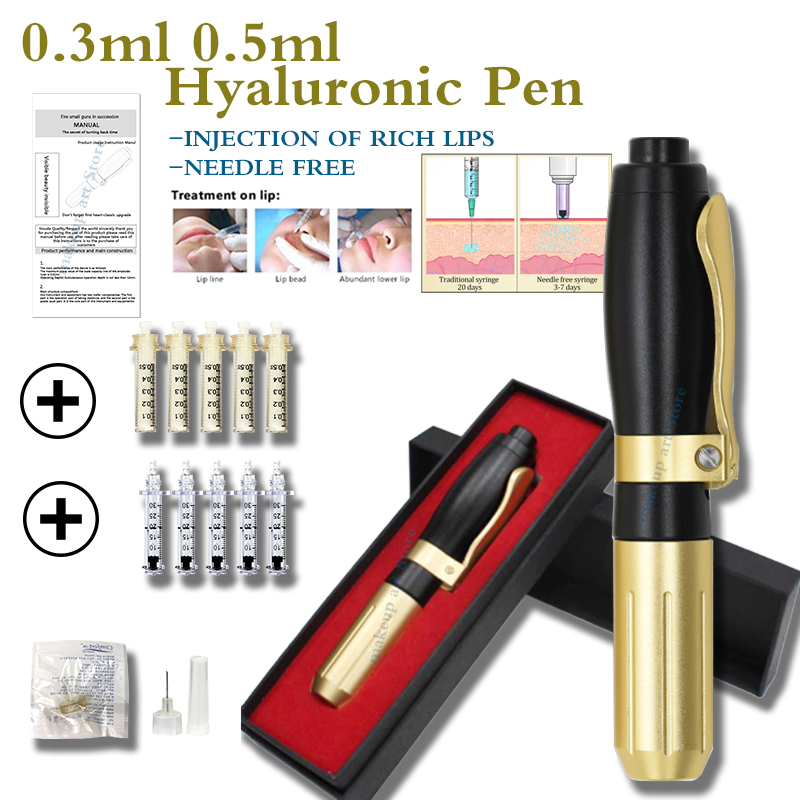 0.3/0.5ml Needle free Hylaronic Pen Meso Injection Hyaluronan Acid For Lips Hialuron Pen Dermal Filler Hyaluron Pen Hialuronico