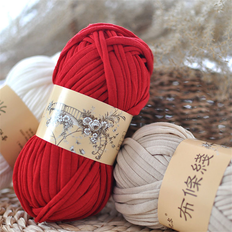 KOKNIT Knitting Thick Thread Crochet Cloth Yarn DIY Bag Handbag Carpet Cushion Cotton Cloth T-Shirt 100g/pcs 30M