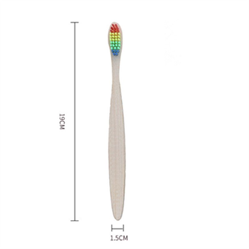 Colorful Head Bamboo Toothbrush Wholesale Environment Wooden Rainbow Bamboo Toothbrush Oral Care Soft Bristle