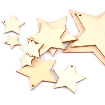 20-100mm One Holes Mix Star Wooden Pattern Christmas Decorations For Home Ornament DIY Wood Crafts For Christmas Party m2191