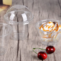 120/150/250ml Disposable Salad Cup Transparent Plastic Dessert Bowl Container with Lid for Bar Cafe Home (Dome Lid with Hole)