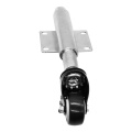 2 Inch PU Spring Loaded Gate Swivel Caster Fence Hardware Swivel Gate Wheel with Brake 110Lbs Load Cap