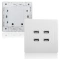 4 Port USB Wall Charger Plate Coupler Outlet Power Socket Plug Panel DC 5V Plug Socket Power Outlets Charging Adapter TXTB1