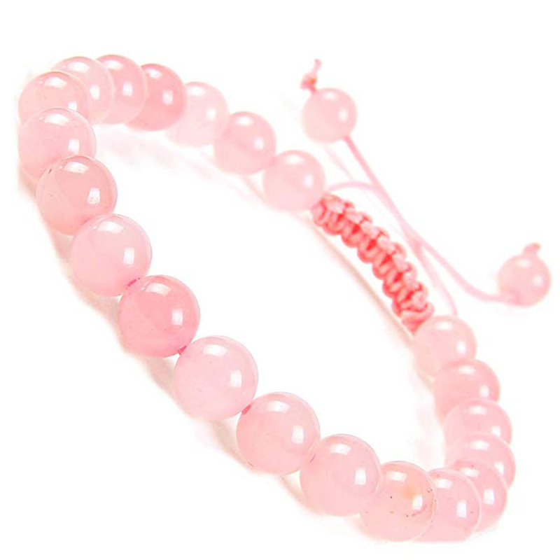 Natural Healing Power Gemstone Jewelry Crystal Bracelets Strands Beads Unisex Adjustable Macrame 8mm