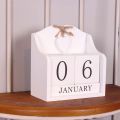Vintage Wooden Perpetual Calendar Month Date Display Eternal Blocks Photography Props Desktop Accessories Home Office Decoration