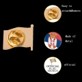Serbia Men's Gold Collar Bar Flag Lapel Pins Shirt Tie Necktie Pins Clip Clasp Lapel Stick Brooch