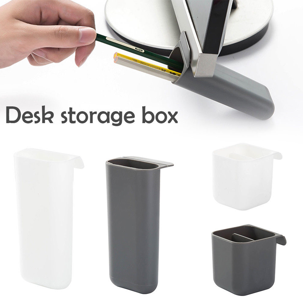 Stationery Pen Holder Makeup Storage Stick On Desktop Plastic Office Pencil Box Desk Organizer Brush Pot
