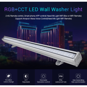 [Seven Neon]MiLight AC110-240V 24W RGB+CCT LED Wall Washer Light Waterproof IP66 outdoor light,dimmable RGB CCT Subordinate Lamp