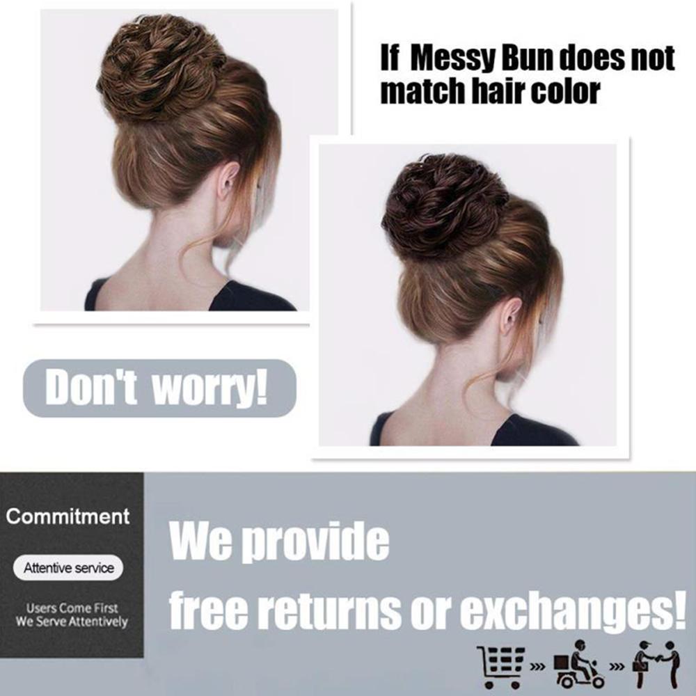 Synthetic Messy Hair Bun elastic chignon with elastic band hairpieces for women hair donut bun