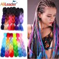 Alileader 102 Colorful Ombre Jumbo Braids Hair For Braids Colored Braiding Hair 24 Inch Crochet Hair Extension Synthetic Hair