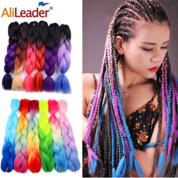 Alileader 102 Colorful Ombre Jumbo Braids Hair For Braids Colored Braiding Hair 24 Inch Crochet Hair Extension Synthetic Hair