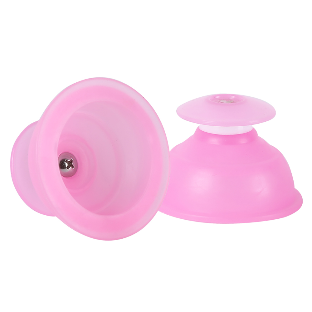 2Pcs Pink Silicone Vacuum Cupping Cup Strong Suction Body Massage Chinese Medical Acupoint Therapy Slimming Detoxification