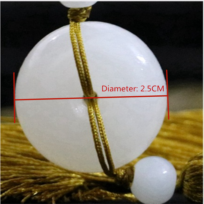 1PC White Jade Peace Buckle Tassel Fringe Keychain Caps Straps DIY Jewelry Making Charms Pendants Craft Accessories Craft Tassel