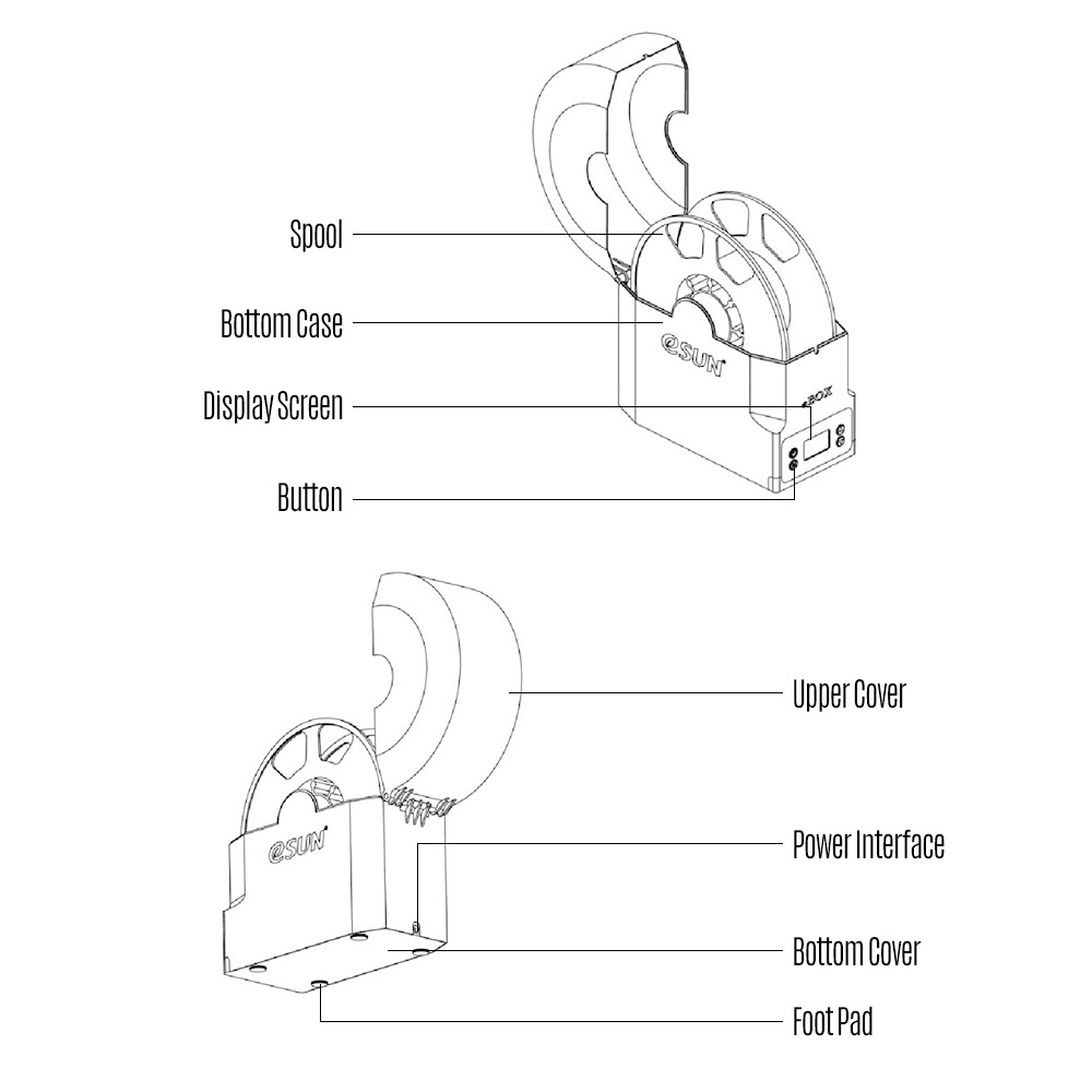 eSUN eBOX 3D Printing Filament Box Filament Storage Holder Keeping Filament Dry Measuring Filament Weight for 3D FDM Printers