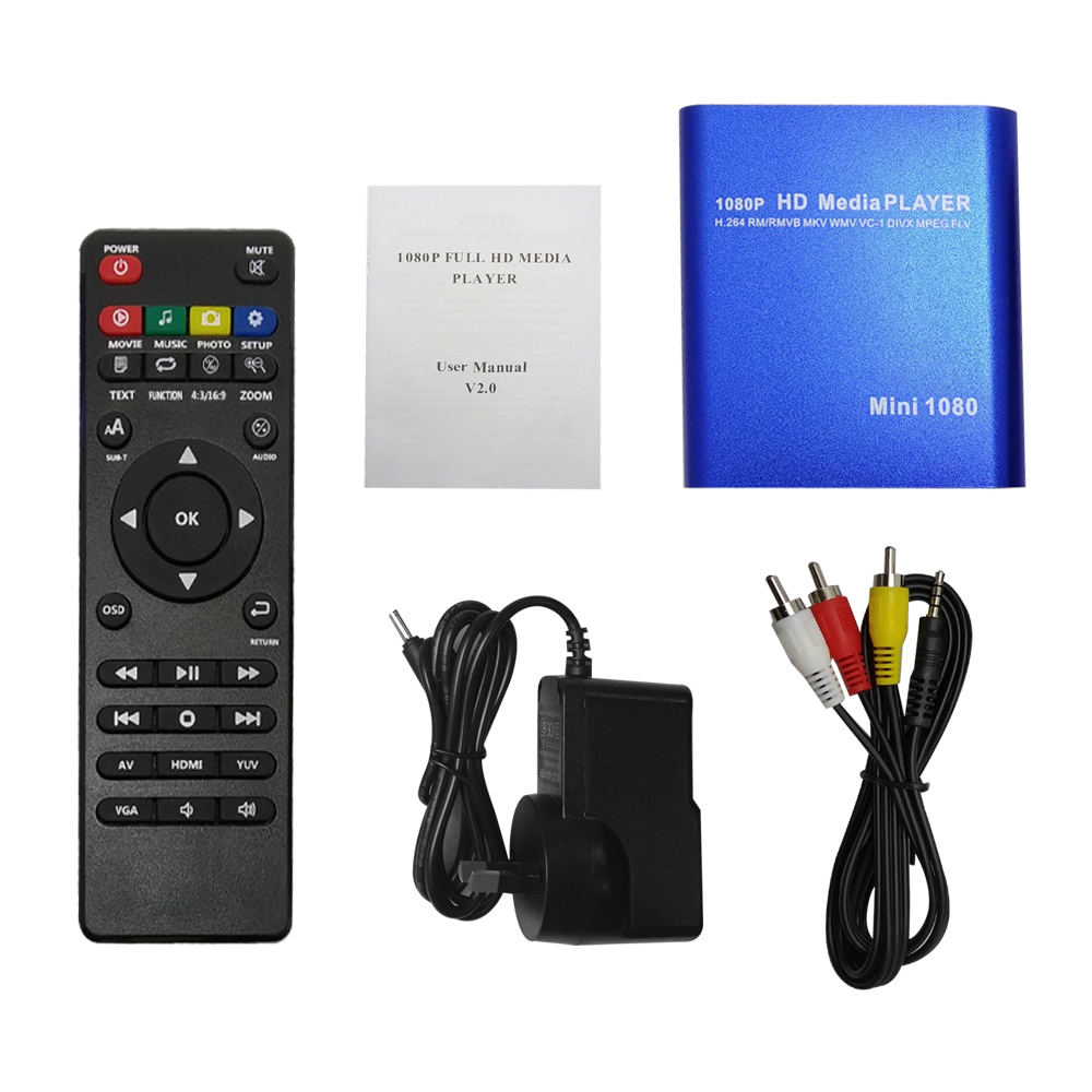 Full HD 1080P HDD Multimedia Player With HDMI-compatible SD Media TV Box USB External Media Player Support MKV H.264 RMVB Player